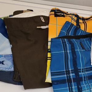 Bundle of boys size swim trunks Hurley/Quicksilver